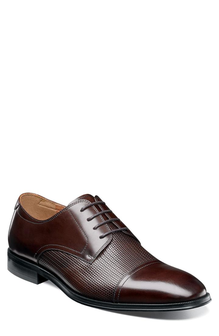 Men's Florsheim Belfast Embossed Cap Toe Derby .5 Eee - Brown