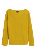 Petite Women's Eileen Fisher Boxy Ribbed Wool Sweater P - Yellow