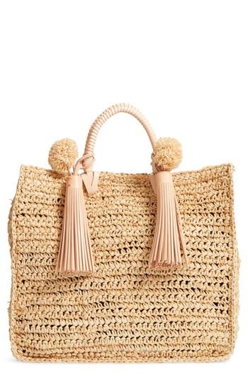 Loeffler Randall Straw Travel Tote - White
