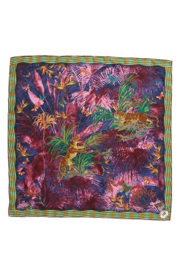 Women's Mantero Papiro Square Silk Scarf, Size - Blue