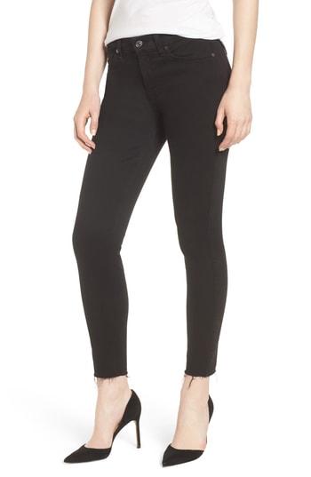 Women's 7 For All Mankind B(air) - Raw Hem Ankle Skinny Jeans - Black