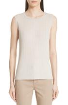 Women's Lafayette 148 New York Ribbed Cashmere Tank Top - Brown