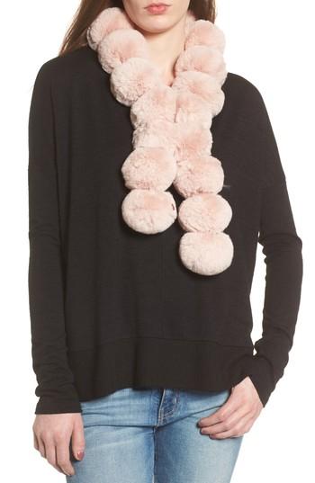 Women's Ted Baker London Faux Fur Pom Scarf, Size - Pink