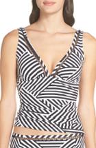 Women's Tommy Bahama Fractured Stripe Tankini Top - Black