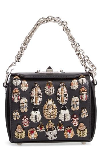 Alexander Mcqueen Embellished Box Bag 16 Leather Bag - Black