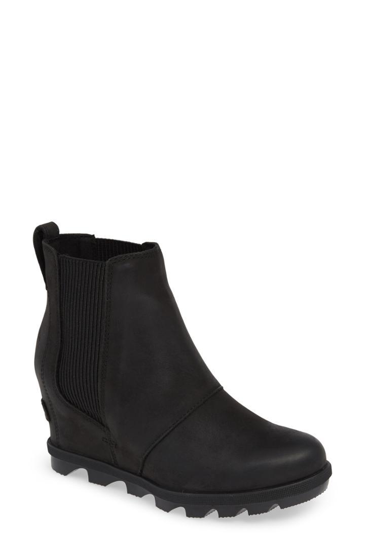 Women's Sorel Joan Of Arctic Ii Waterproof Wedge Bootie .5 M - Black