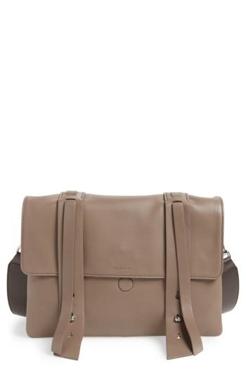 Allsaints Fin Lambskin Leather Messenger Bag - Blue