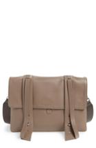 Allsaints Fin Lambskin Leather Messenger Bag - Blue