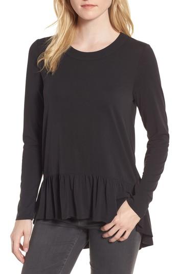 Women's Chelsea28 Ruffle Hem Top, Size - Black