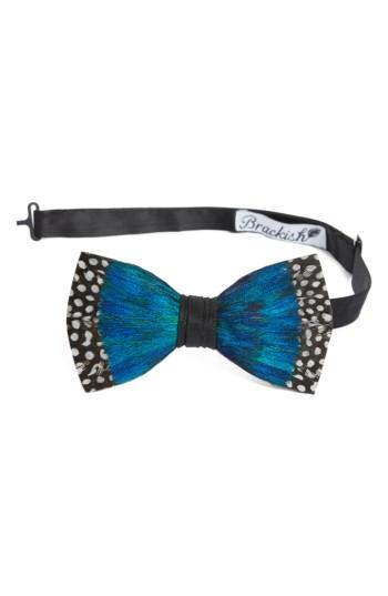 Men's Brackish & Bell Flintlock Feather Bow Tie, Size - Blue