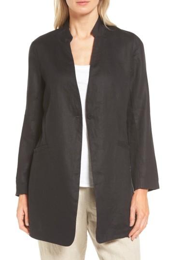 Women's Eileen Fisher Organic Linen Jacket - Black