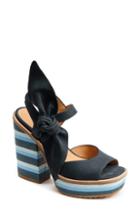 Women's Bill Blass Bolton Platform Sandals .5 M - Blue