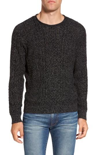 Men's Nordstrom Men's Shop Fisherman Sweater - Black