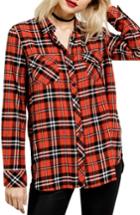Women's Volcom Fly High Flannel Top - Red