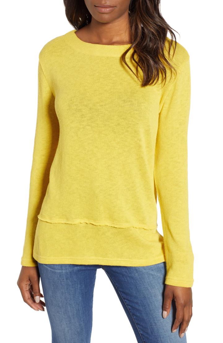 Women's Caslon Tiered Hem Top - Yellow