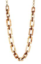 Women's Lafayette 148 New York Wood Square Link Necklace