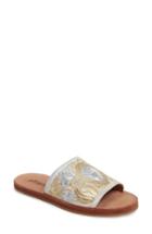 Women's Jeffrey Campbell Sarasi Flower Embroidered Slide Sandal M - Metallic
