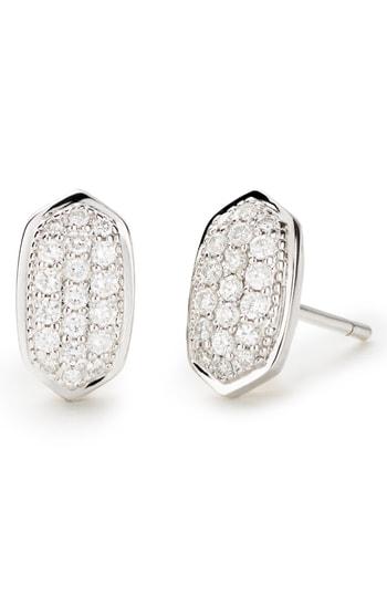 Women's Kendra Scott Amelee Diamond & White Gold Stud Earrings