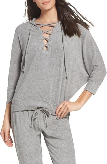 Women's Chaser Lace-up Lounge Hoodie - Grey