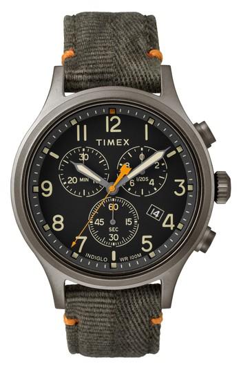 Men's Timex Allied Chronograph Canvas Strap Watch, 42mm
