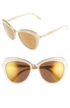 Women's Dolce & Gabbana 57mm Gradient Cat Eye Sunglasses - Light/ Horn