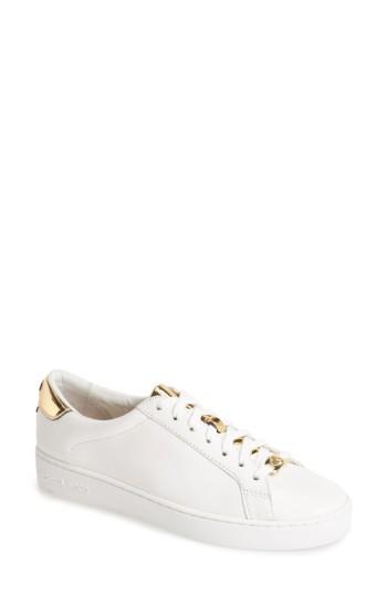 Women's Michael Michael Kors 'the Jet Set 6 - Irving' Leather Sneaker .5 M - White