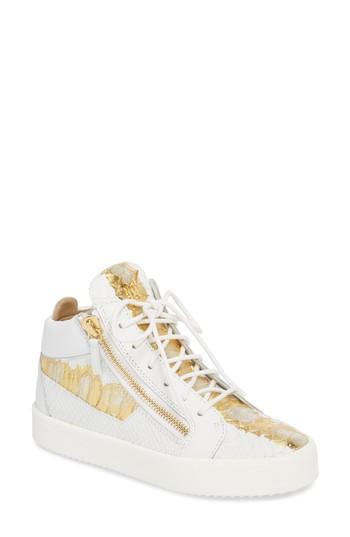 Women's Giuseppe Zanotti May London Mid Top Sneaker M - White