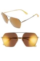 Women's Dolce & Gabbana 59mm Mirrored Aviator Sunglasses - Gold