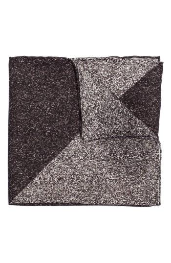 Men's Hook + Albert Geometric Silk Pocket Square, Size - Grey
