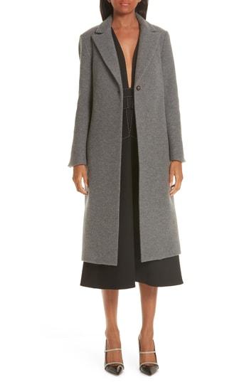 Women's Partow One Button Wool Coat - Grey