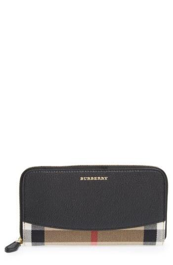 Women's Burberry 'elmore' Check Zip Around Wallet -