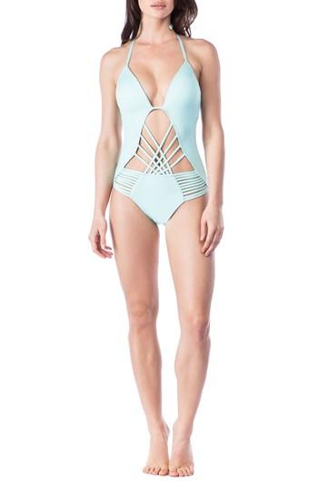 Women's Kenneth Cole New York Push-up One-piece Swimsuit - Blue