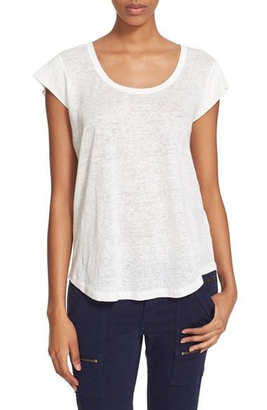 Women's Joie 'neyo' Cap Sleeve Linen Tee - Ivory