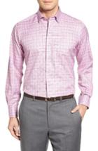 Men's David Donahue Plaid Sport Shirt - Pink