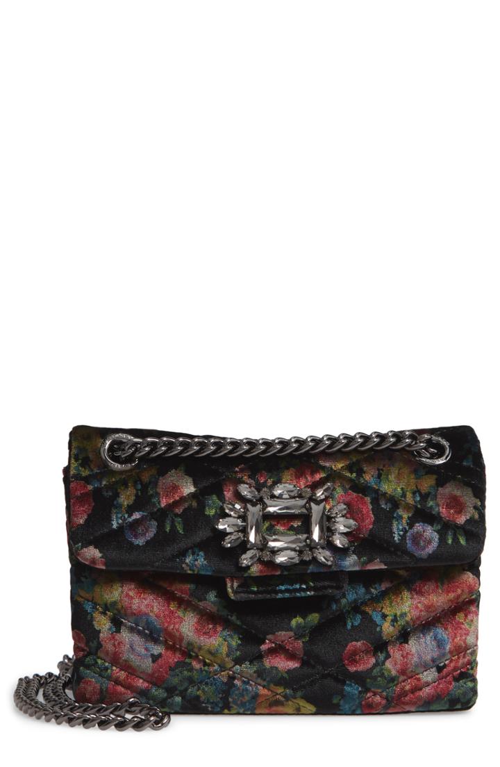Kurt Geiger London Mini Mayfair Velvet Crossbody Bag - Black