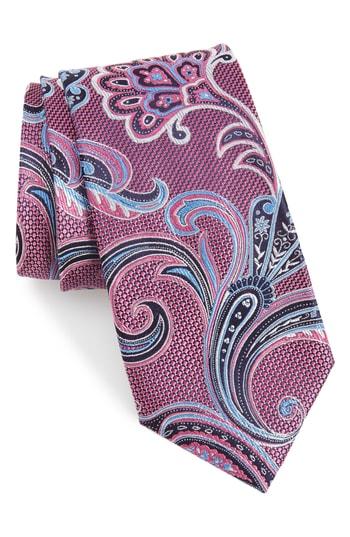 Men's Nordstrom Men's Shop Bryce Paisley Silk Tie, Size - Pink