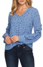 Women's Cece Scattered Ditsy Gathered Sleeve Blouse, Size - Blue