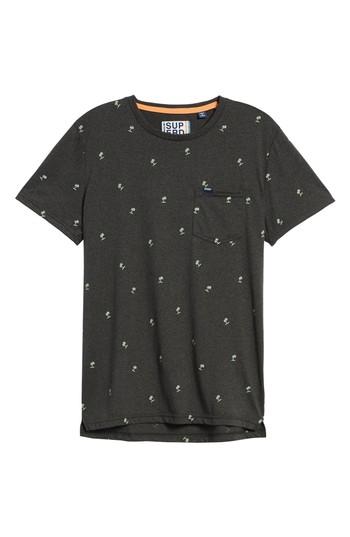 Men's Superdry Allover Print Lite Pocket T-shirt, Size - Grey