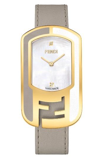 Women's Fendi Chameleon Leather Strap Watch, 29mm