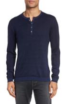 Men's John Varvatos Star Usa Henley Sweater, Size - Blue