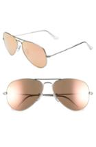 Women's Ray-ban Standard Original 58mm Aviator Sunglasses - Brown Pink