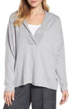Women's Eileen Fisher Hooded Organic Cotton Box Sweater, Size - Grey