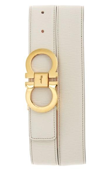 Men's Salvatore Ferragamo Double Gancio Leather Belt