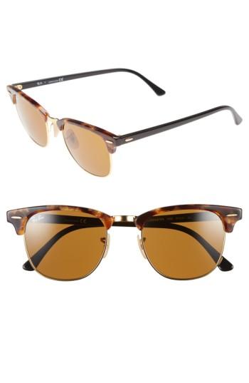 Women's Ray-ban Standard Clubmaster 51mm Sunglasses - Light Havana