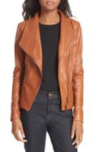 Women's Nordstrom Signature Stand Collar Leather Jacket - Metallic