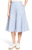 Women's Nordstrom Collection Stripe Linen Blend Skirt