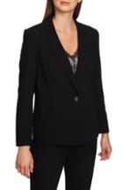 Women's 1.state Textured Crepe Single Button Blazer - Black