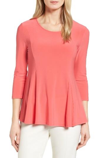 Women's Cece Knit Peplum Top - Coral