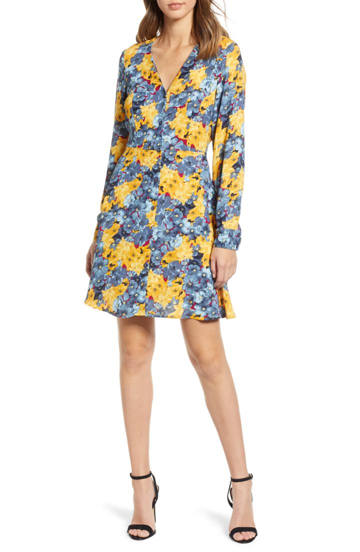 Women's Vero Moda Mille Floral Print Minidress - Blue