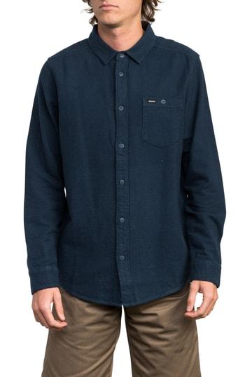 Men's Rvca Public Works Flannel Shirt - Blue